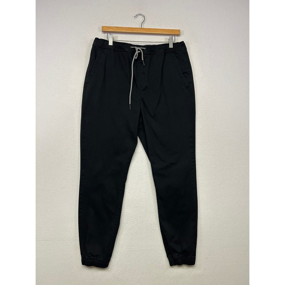 Casual Aeropostale Mens Medium Black Cotton Twill Drawstring Jogger Pants